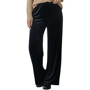 Chicos Black Velvet Stretch Easy Wear Relaxed Pull up Pants Size 16
